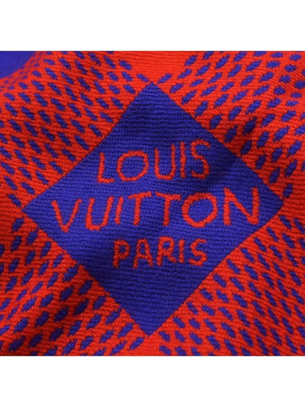 Louis Vuitton Damier Masai Blanket Throw Fringe Wool